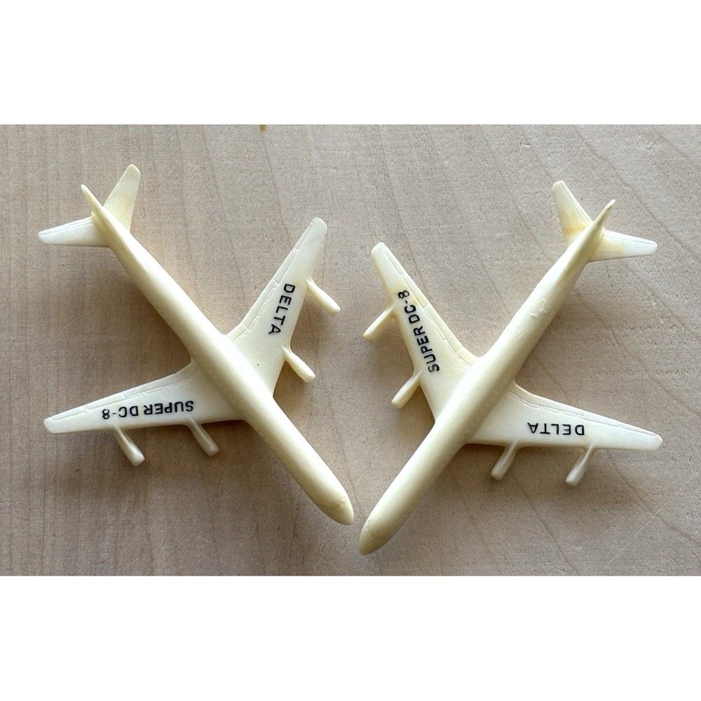 Vtg Delta Super DC-8 Jet Plane LOT of 2 Premium Give Away Airline Aviation